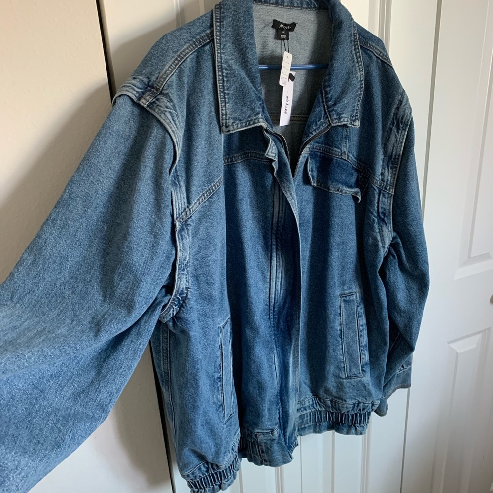 Nasty Gal Blue Jean Jacket with Detachable zip off sleeves - Picture 6 of 9
